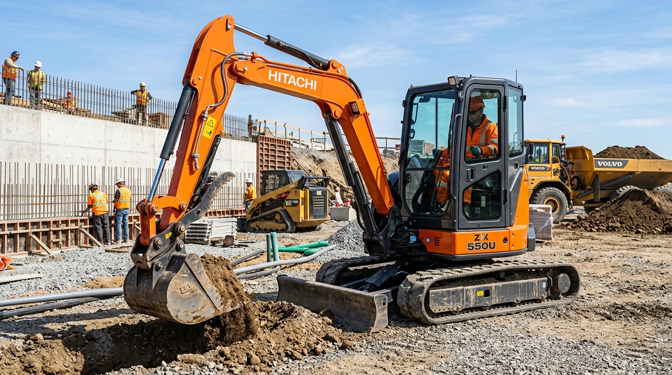 Hitachi Hitachi ZX50U-5N Zero Tail Swing Excavator (5.0 Ton) - Mini Excavators