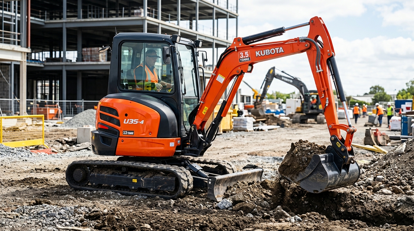 Kubota Kubota U35-4 Tight Tail Swing Excavator (3.5 Ton) - Mini Excavators